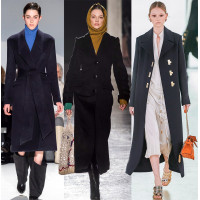 Классическое черное пальто вне моды и конкуренции